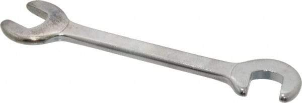 Proto - 7/16" Stubby Open End Wrench - 4-7/16" OAL, Double End, Satin Finish, 15° & 75° Head Angle - Americas Industrial Supply