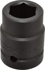 Proto - 1" Drive 1-1/8" Standard Impact Socket - 6 Points, 2-5/8" OAL - Americas Industrial Supply