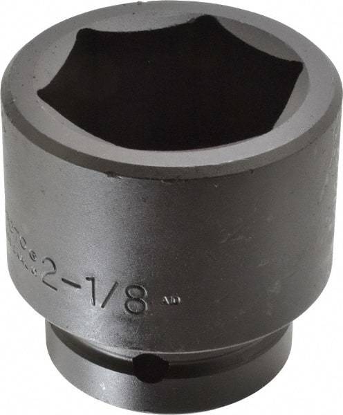 Proto - 1" Drive 2-1/8" Standard Impact Socket - 6 Points, 3-3/32" OAL - Americas Industrial Supply