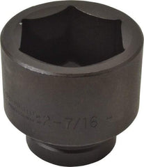Proto - 1" Drive 2-7/16" Standard Impact Socket - 6 Points, 3-25/64" OAL - Americas Industrial Supply