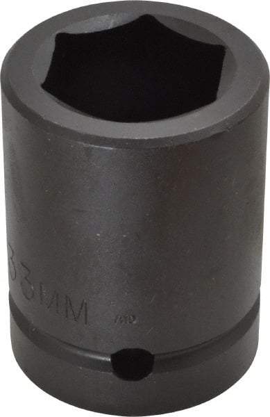 Proto - 1" Drive 33mm Standard Impact Socket - 6 Points, 2-7/16" OAL - Americas Industrial Supply