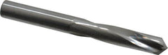 Atrax - 19/64" 135° Spiral Flute Solid Carbide Screw Machine Drill Bit - Bright Finish, Right Hand Cut, 1-9/16" Flute Length, 2-3/4" OAL, Split Point, Straight Shank - Americas Industrial Supply
