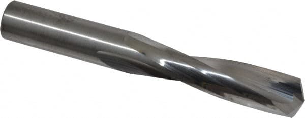 Atrax - 25/64" 135° Spiral Flute Solid Carbide Screw Machine Drill Bit - Bright Finish, Right Hand Cut, 1-7/8" Flute Length, 3-1/4" OAL, Split Point, Straight Shank - Americas Industrial Supply