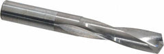 Atrax - 29/64" 135° Spiral Flute Solid Carbide Screw Machine Drill Bit - Bright Finish, Right Hand Cut, 2-1/8" Flute Length, 3-9/16" OAL, Split Point, Straight Shank - Americas Industrial Supply