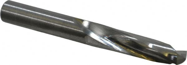 Atrax - 0.397" 135° Spiral Flute Solid Carbide Screw Machine Drill Bit - Bright Finish, Right Hand Cut, 1-15/16" Flute Length, 3-5/16" OAL, Split Point, Straight Shank - Americas Industrial Supply