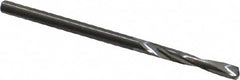 Atrax - #38 135° Spiral Flute Solid Carbide Screw Machine Drill Bit - Bright Finish, Right Hand Cut, 13/16" Flute Length, 1-13/16" OAL, Split Point, Straight Shank - Americas Industrial Supply