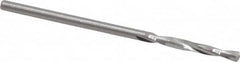 Atrax - #48 135° Spiral Flute Solid Carbide Screw Machine Drill Bit - Bright Finish, Right Hand Cut, 11/16" Flute Length, 1-11/16" OAL, Split Point, Straight Shank - Americas Industrial Supply
