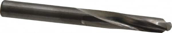 Atrax - 6.5mm 135° Spiral Flute Solid Carbide Screw Machine Drill Bit - Bright Finish, Right Hand Cut, 1-3/8" Flute Length, 2-1/2" OAL, Split Point, Straight Shank - Americas Industrial Supply