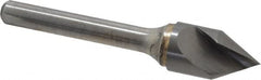 Atrax - 1/2" Head Diam, 1/4" Shank Diam, 1 Flute 60° Solid Carbide Countersink - Americas Industrial Supply