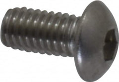 Value Collection - M3x0.50 Metric Coarse Hex Socket Drive, Button Screw - Grade 18-8 & Austenitic A2 Stainless Steel, Uncoated, Fully Threaded, 6mm Length Under Head - Americas Industrial Supply