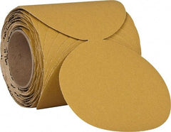 3M - 6" Diam, 60 Grit Aluminum Oxide Adhesive PSA Disc - Medium Grade, Gold, F Weighted Backing, Flexible, Use with Random Orbital Sanders - Americas Industrial Supply