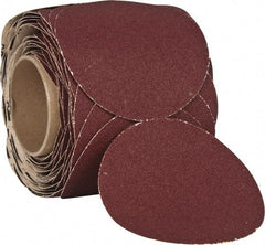 3M - 5" Diam, 60 Grit Ceramic Adhesive PSA Disc - Medium Grade, Red, F Weighted Backing, Flexible, Use with Random Orbital Sanders - Americas Industrial Supply