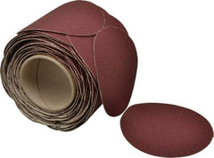 3M - 5" Diam, 80 Grit Ceramic Adhesive PSA Disc - Medium Grade, Red, F Weighted Backing, Flexible, Use with Random Orbital Sanders - Americas Industrial Supply