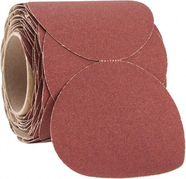 3M - 5" Diam, 100 Grit Ceramic Adhesive PSA Disc - Fine Grade, Red, F Weighted Backing, Flexible, Use with Random Orbital Sanders - Americas Industrial Supply