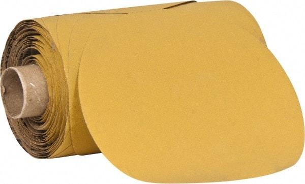 3M - 5" Diam, 180 Grit Aluminum Oxide Adhesive PSA Disc - Very Fine Grade, Gold, Polyester Backing, Flexible, Use with Random Orbital Sanders - Americas Industrial Supply