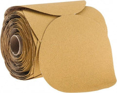 3M - 5" Diam, 80 Grit Aluminum Oxide Adhesive PSA Disc - Medium Grade, Gold, Polyester Backing, Flexible, Use with Random Orbital Sanders - Americas Industrial Supply