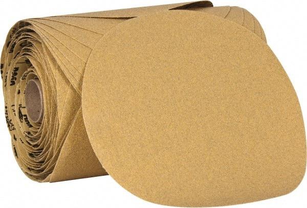 3M - 6" Diam, 80 Grit Aluminum Oxide Adhesive PSA Disc - Medium Grade, Yellow, C Weighted Backing, Flexible, Use with Random Orbital Sanders - Americas Industrial Supply