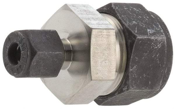Parker - 3/8 x 1/8" OD, Stainless Steel Union - 5/8" Hex, Comp x Comp Ends - Americas Industrial Supply