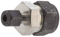 Parker - 3/8 x 1/8" OD, Stainless Steel Union - 5/8" Hex, Comp x Comp Ends - Americas Industrial Supply