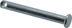 Made in USA - 3/16" Pin Diam, 1-1/2" OAL, Standard Clevis Pin - 3/32" Hole, 1-13/32" Usable Length, Zinc-Plated Steel - Americas Industrial Supply