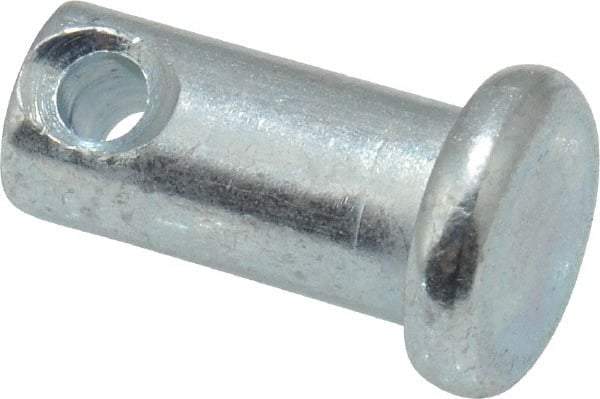 Made in USA - 1/4" Pin Diam, 1/2" OAL, Standard Clevis Pin - 3/32" Hole, 13/32" Usable Length, Zinc-Plated Steel - Americas Industrial Supply