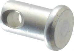 Made in USA - 5/16" Pin Diam, 1/2" OAL, Standard Clevis Pin - 9/64" Hole, 23/64" Usable Length, Zinc-Plated Steel - Americas Industrial Supply