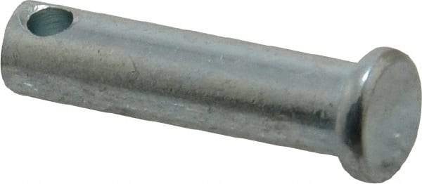 Made in USA - 5/16" Pin Diam, 1-1/4" OAL, Standard Clevis Pin - 9/64" Hole, 1-7/64" Usable Length, Zinc-Plated Steel - Americas Industrial Supply