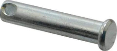 Made in USA - 5/16" Pin Diam, 1-1/2" OAL, Standard Clevis Pin - 9/64" Hole, 1-23/64" Usable Length, Zinc-Plated Steel - Americas Industrial Supply