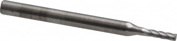 Atrax - 1/16" Cut Diam, 1/8" Shank Diam, Cylinder Head Single Cut Burr - Carbide, Flat End, 1/4" LOC, 1-1/2" OAL - Americas Industrial Supply