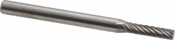 Atrax - 3/32" Cut Diam, 1/8" Shank Diam, Cylinder Head Single Cut Burr - Carbide, Flat End, 7/16" LOC, 1-1/2" OAL - Americas Industrial Supply