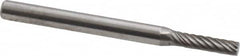 Atrax - 3/32" Cut Diam, 1/8" Shank Diam, Cylinder Head Single Cut Burr - Carbide, Flat End, 7/16" LOC, 1-1/2" OAL - Americas Industrial Supply