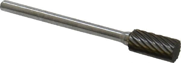 Atrax - 1/4" Cut Diam, 1/8" Shank Diam, Cylinder Head Single Cut Burr - Carbide, Flat End, 1/2" LOC, 1-1/2" OAL - Americas Industrial Supply