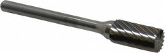 Atrax - 1/4" Cut Diam, 1/8" Shank Diam, Cylinder with End Cut Head Single Cut Burr - Carbide, End Cut End, 1/2" LOC, 1-3/4" OAL - Americas Industrial Supply