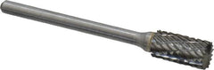 Atrax - 1/4" Cut Diam, 1/8" Shank Diam, Cylinder with End Cut Head Double Cut Burr - Carbide, End Cut End, 1/2" LOC, 1-3/4" OAL - Americas Industrial Supply