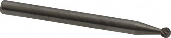 Atrax - 3/32" Cut Diam, 1/8" Shank Diam, Ball Head Single Cut Burr - Carbide, Radius End, 3/32" LOC, 1-1/2" OAL - Americas Industrial Supply