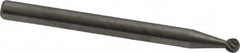 Atrax - 3/32" Cut Diam, 1/8" Shank Diam, Ball Head Single Cut Burr - Carbide, Radius End, 3/32" LOC, 1-1/2" OAL - Americas Industrial Supply