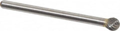 Atrax - 3/16" Cut Diam, 1/8" Shank Diam, Ball Head Single Cut Burr - Carbide, Radius End, 3/16" LOC, 1-1/2" OAL - Americas Industrial Supply