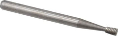 Atrax - 3/32" Cut Diam, 1/8" Shank Diam, Inverted Cone Head Single Cut Burr - Flat End, 3/16" LOC, 1-1/2" OAL - Americas Industrial Supply
