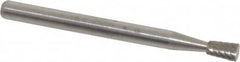 Atrax - 1/8" Cut Diam, 1/8" Shank Diam, Inverted Cone Head Single Cut Burr - Flat End, 3/16" LOC, 1-1/2" OAL - Americas Industrial Supply