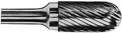 M.A. Ford - 3/16" Cut Diam, 1/8" Shank Diam, Cylinder with Radius Head Single Cut Burr - Carbide, Radius End, 1/2" LOC, 1-1/2" OAL - Americas Industrial Supply