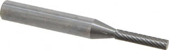 Atrax - 1/8" Cut Diam, 1/4" Shank Diam, Cylinder Head Single Cut Burr - Carbide, Flat End, 1/2" LOC, 2" OAL - Americas Industrial Supply