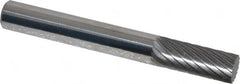 Atrax - 1/4" Cut Diam, 1/4" Shank Diam, Cylinder Head Single Cut Burr - Carbide, Flat End, 5/8" LOC, 2" OAL - Americas Industrial Supply