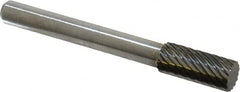 Atrax - 5/16" Cut Diam, 1/4" Shank Diam, Cylinder Head Single Cut Burr - Carbide, Flat End, 3/4" LOC, 2-1/2" OAL - Americas Industrial Supply