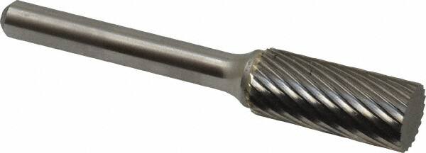 Atrax - 7/16" Cut Diam, 1/4" Shank Diam, Cylinder Head Single Cut Burr - Carbide, Flat End, 1" LOC, 2-3/4" OAL - Americas Industrial Supply