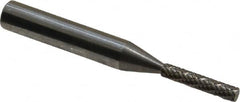Atrax - 1/8" Cut Diam, 1/4" Shank Diam, Cylinder Head Double Cut Burr - Carbide, Flat End, 1/2" LOC, 2" OAL - Americas Industrial Supply