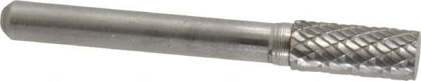 Atrax - 5/16" Cut Diam, 1/4" Shank Diam, Cylinder Head Double Cut Burr - Carbide, Flat End, 3/4" LOC, 2-1/2" OAL - Americas Industrial Supply