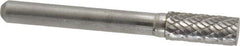 Atrax - 5/16" Cut Diam, 1/4" Shank Diam, Cylinder Head Double Cut Burr - Carbide, Flat End, 3/4" LOC, 2-1/2" OAL - Americas Industrial Supply