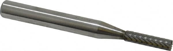 Atrax - 5/32" Cut Diam, 1/4" Shank Diam, Cylinder with End Cut Head Single Cut Burr - Carbide, End Cut End, 5/8" LOC, 2" OAL - Americas Industrial Supply
