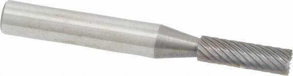Atrax - 3/16" Cut Diam, 1/4" Shank Diam, Cylinder with End Cut Head Single Cut Burr - Carbide, End Cut End, 5/8" LOC, 2" OAL - Americas Industrial Supply