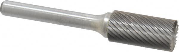 Atrax - 1/2" Cut Diam, 1/4" Shank Diam, Cylinder with End Cut Head Single Cut Burr - Carbide, End Cut End, 1" LOC, 2-3/4" OAL - Americas Industrial Supply